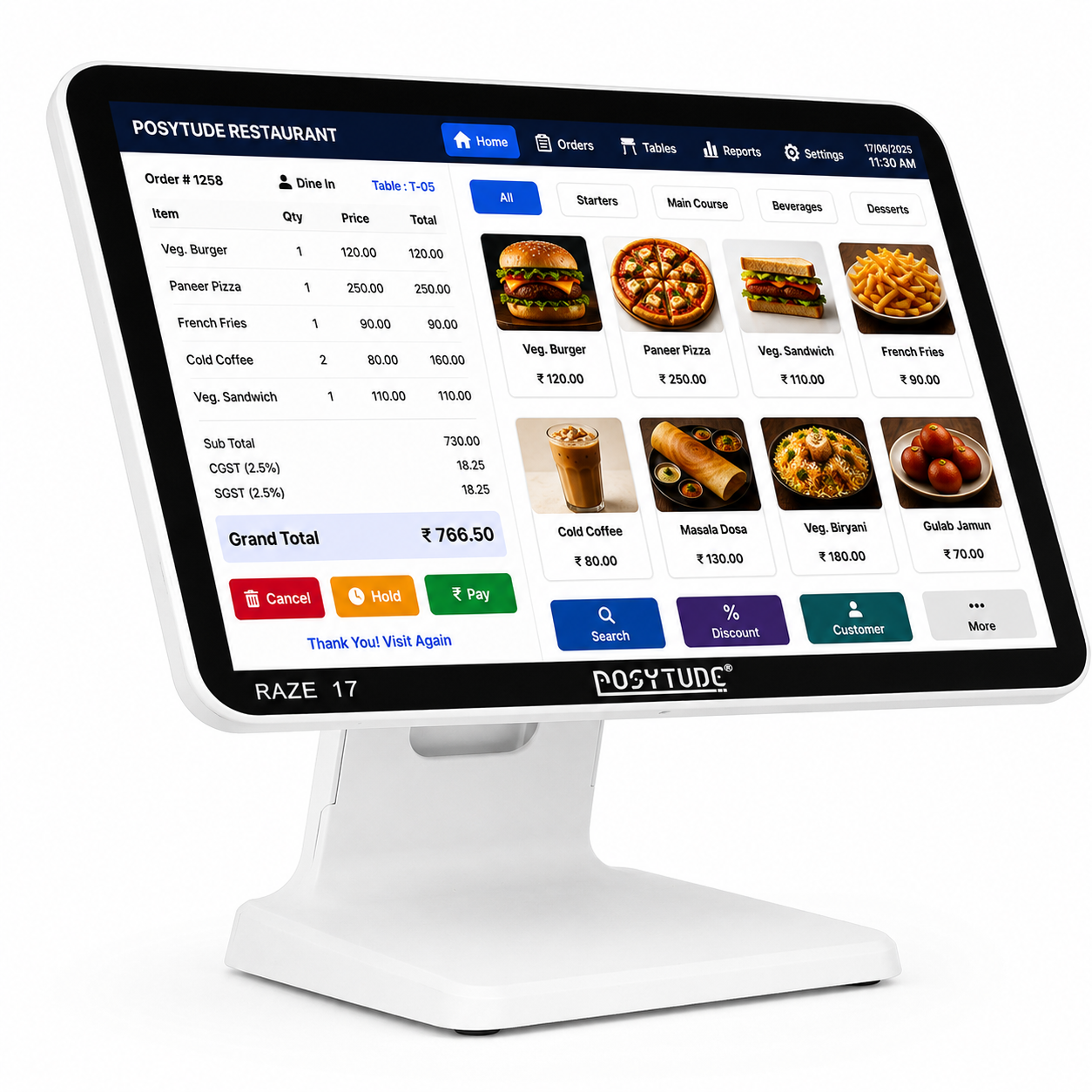 Raze 17 Android Smart Touch Screen POS Billing Terminal thumbnail 2