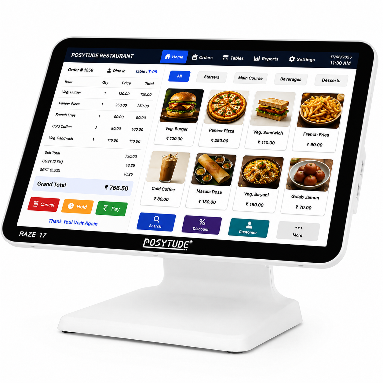 Raze 17 Android Smart Touch Screen POS Billing Terminal thumbnail 4