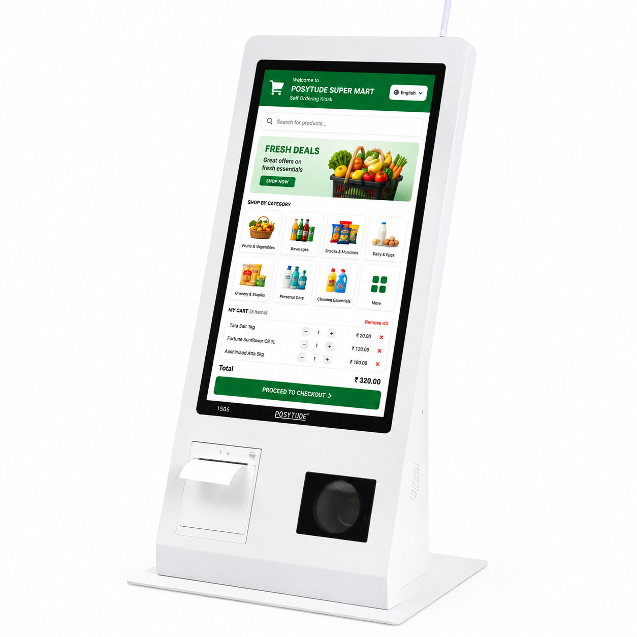 POSYTUDE 1506 Touch Screen Self Service Kiosk 21.5 Inch thumbnail 2