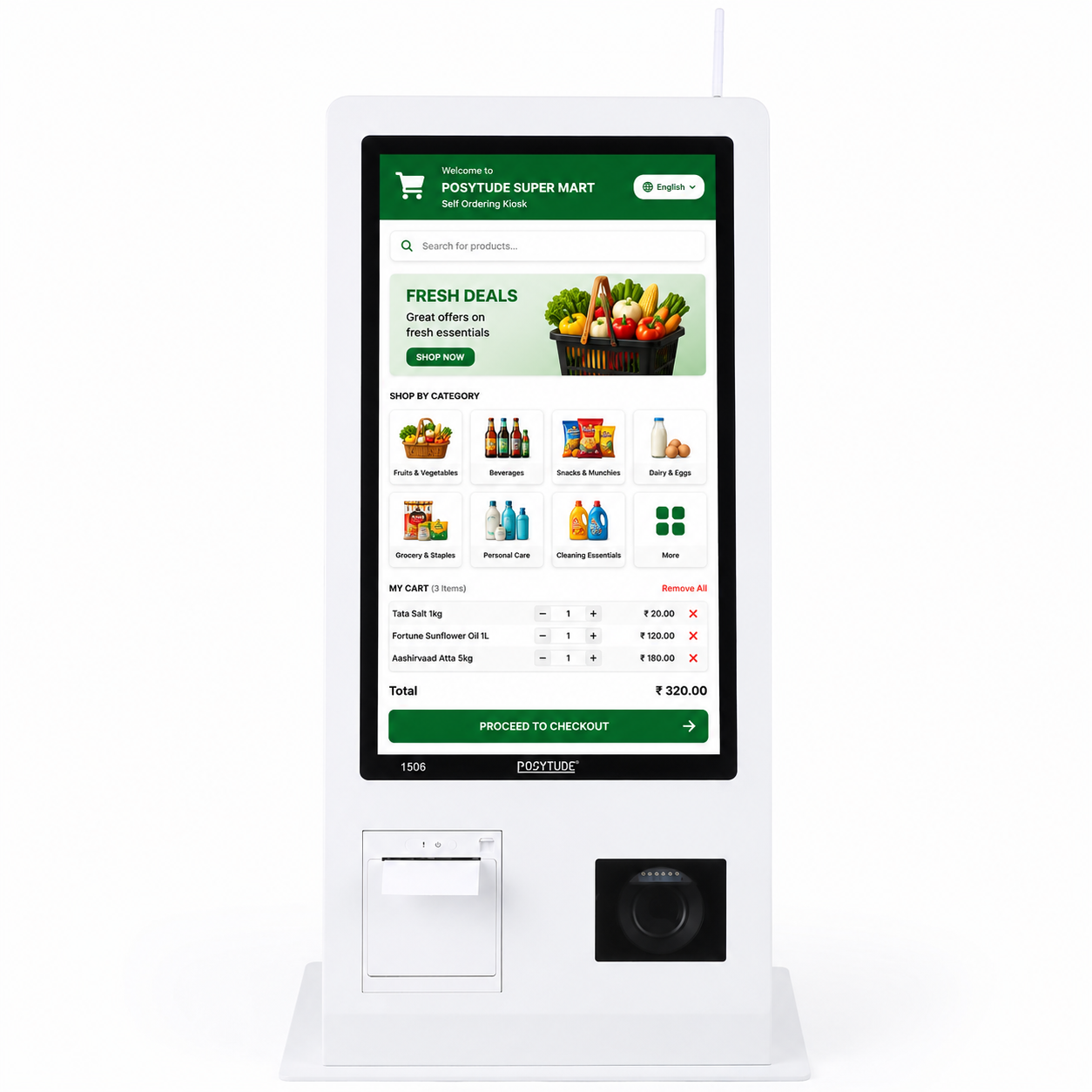 POSYTUDE 1506 Touch Screen Self Service Kiosk 21.5 Inch thumbnail 3