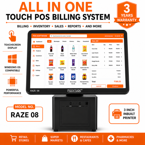 POSYTUDE Raze-08 All-in-One POS Billing Machine