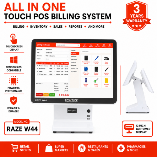 POSYTUDE W44 DUAL SCREEN POS MACHINE