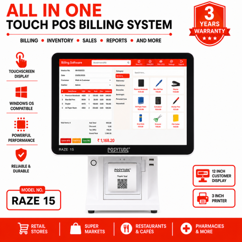 POSYTUDE RAZE 15 TOUCH SCREEN BILLING MACHINE